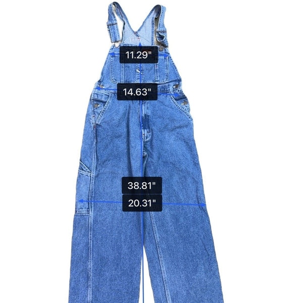 Dickies Mens Blue Denim Workwear Relaxed Fit Bib Overalls Sz 30x30