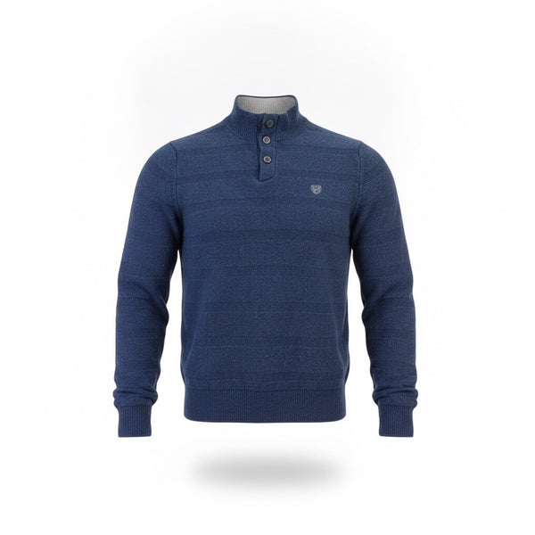 Chaps Mens Navy Sweater Button-Up Pullover Classic Long Sleeve Top Size M 