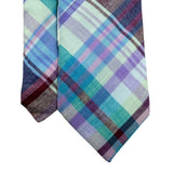 Lands End Mens Multicolor Cotton Plaid Necktie Classic Pattern