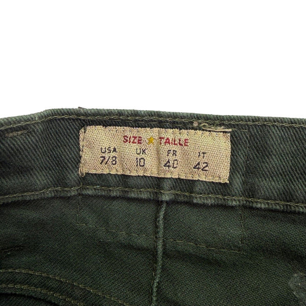 Vintage Express Jeans Womens Olive Green High-Waisted Denim Pants Size 7/8