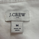 J.Crew Womens White V-Neck Puff Sleeve Top Lightweight & Stylish Sz M