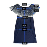 MSK Womens Navy Polyester Beaded Chiffon Overlay Midi Dress Size M