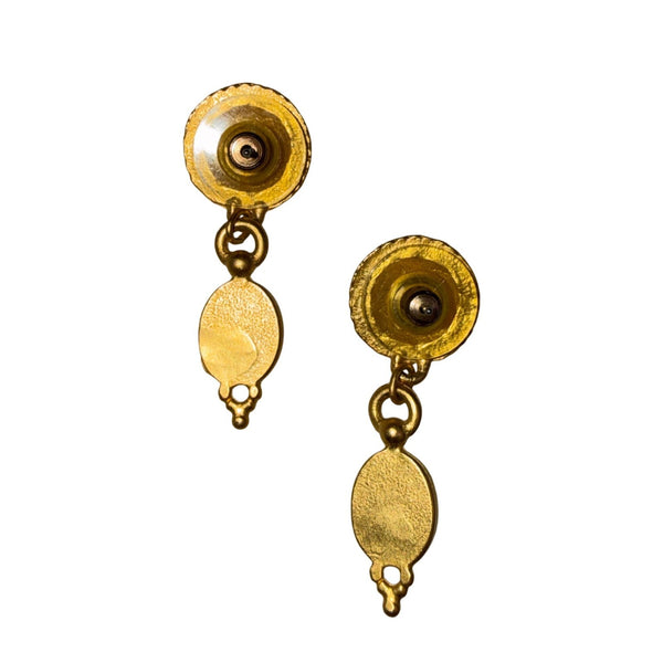 Catherine Stein Womens Gold Tone Faux Pearl Dangle Earrings Elegant Style
