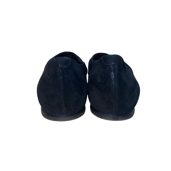 AGL Women’s Black Suede Leather Sole Slip-On Ballet Flats Size 37.5