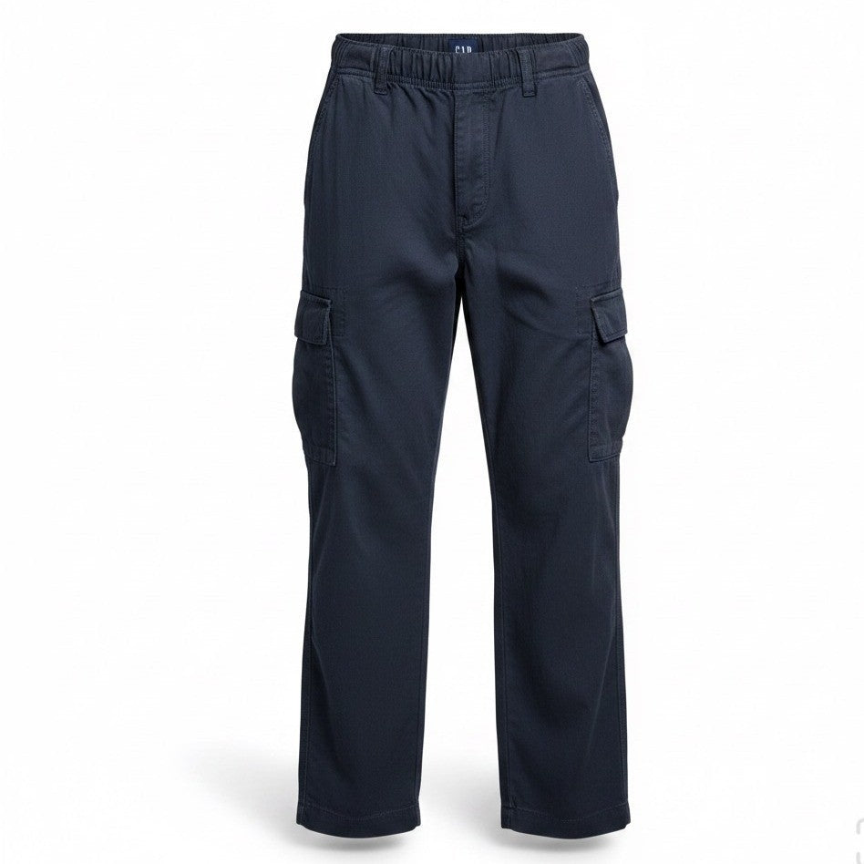 Gap Mens Black Mid-Rise Elastic Waist Durable  Cargo Pants Size M