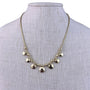 Liz Claiborne Womens Gold Tone Beaded Necklace Adjustable Length Faceted Accents
