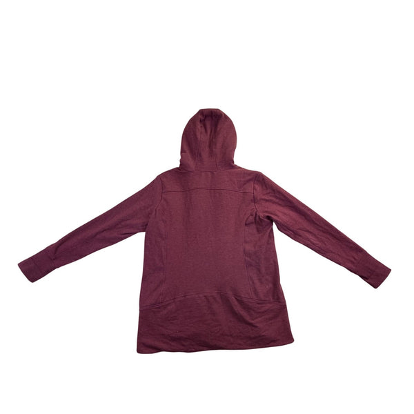 Eddie Bauer Womens Red Hooded Full-Zip Jacket Faux Fur Lining Size XL