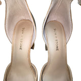 Sun + Stone Women’s Beige Strap Block Heel Estrella Platform Pumps Size 6M