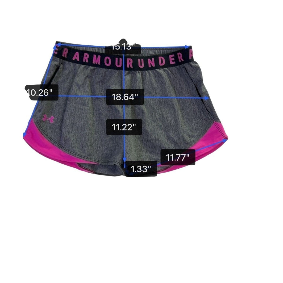 Under Armour Womens Gray & Pink Running Shorts Loose Fit Size L