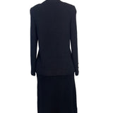 Vintage Black Bouclé Skirt Suit With Gold Button Details