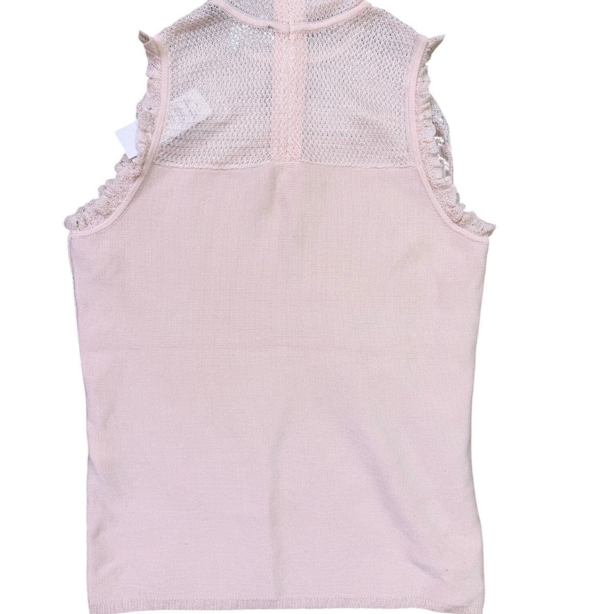 White House Black Market Womens Pink Lace Ruffled High Neck Sleeveless Top Sz XS