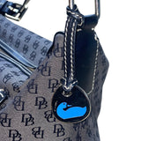 Dooney & Bourke Women’s Gray/Black Canvas Monogram Adjustable Strap Shoulder Bag