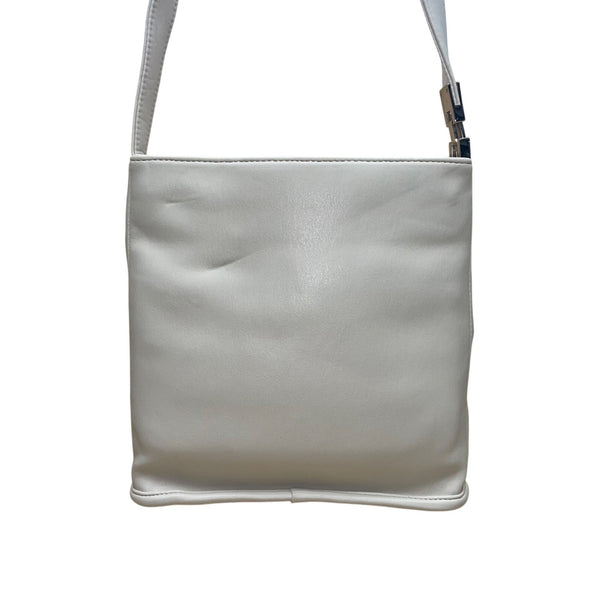 Liz Claiborne Women’s Bone White Faux Leather Adjustable Strap Crossbody Bag