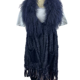 Moma Women’s Navy Blue Sweater with Outer Pockets Wool - One Size