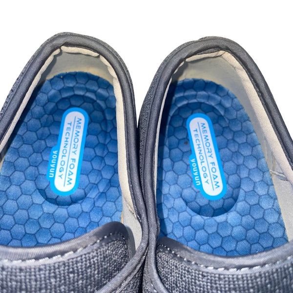 Youyun Men’s Gray & White Mesh Adjustable Memory Foam Insoles Sneakers Size 11