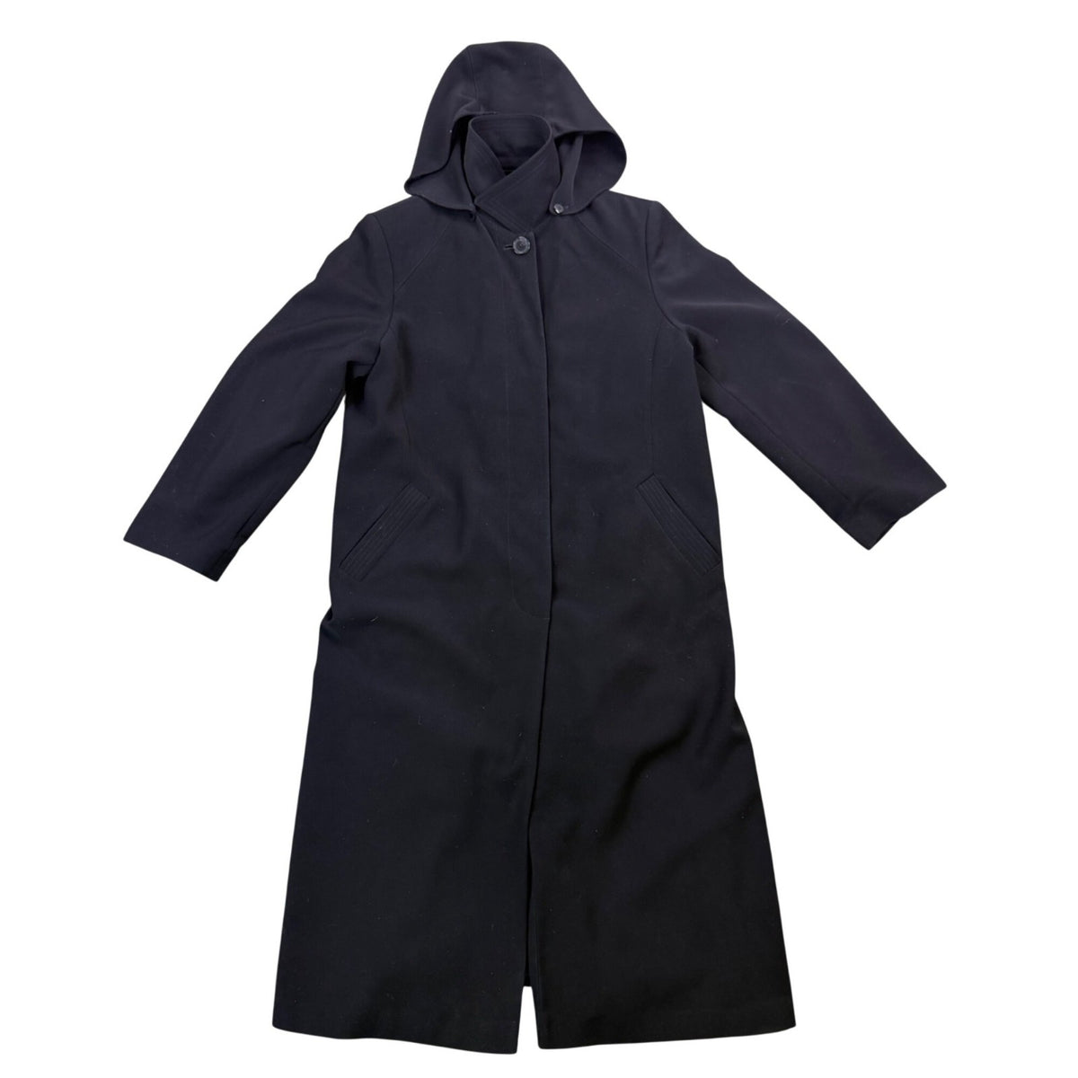 Portrait Womens Navy Hooded Long Coat Size 12P