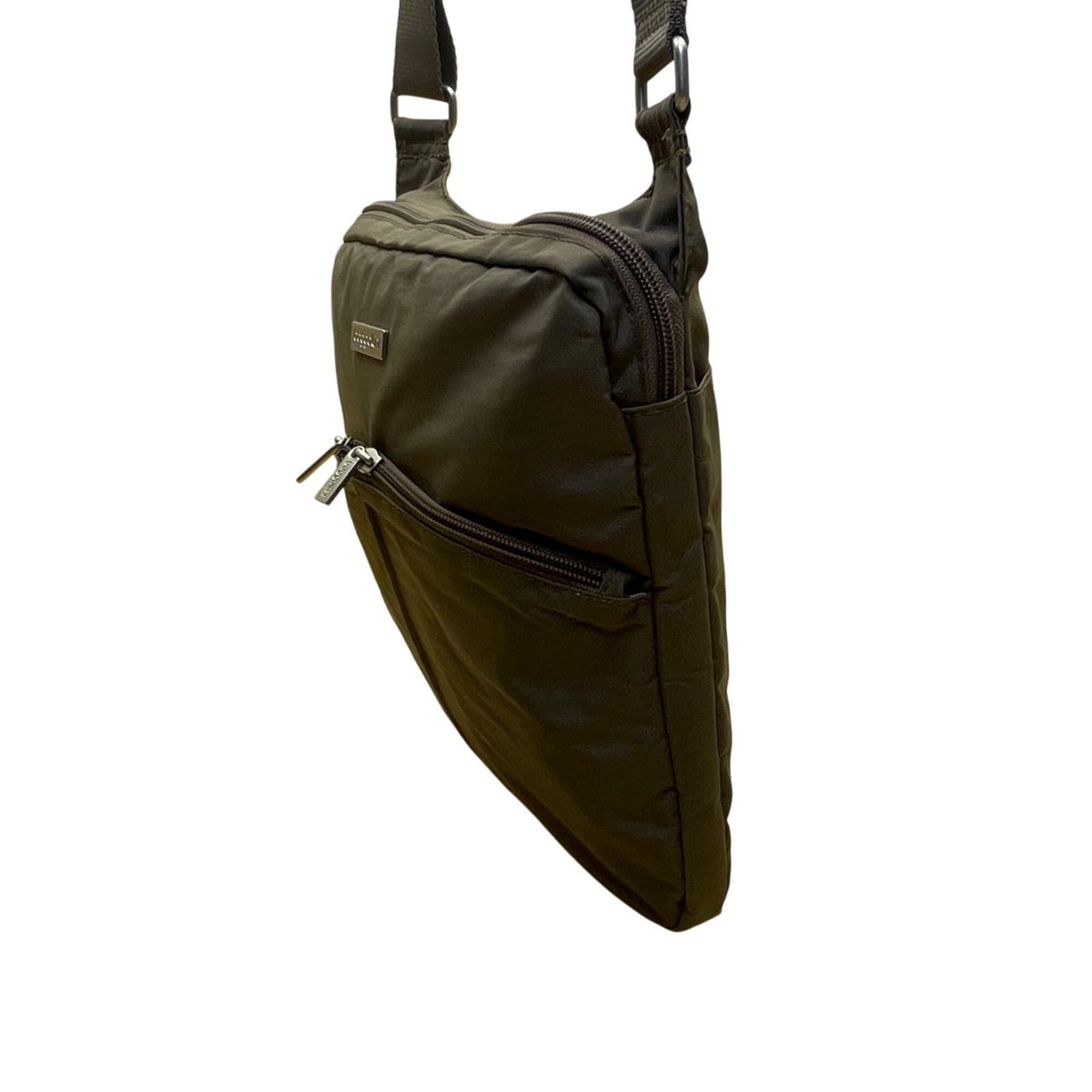 Baggallini Women’s Brown Nylon Adjustable Strap Travel Organizer Crossbody Bag