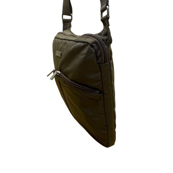 Baggallini Women’s Brown Nylon Adjustable Strap Travel Organizer Crossbody Bag