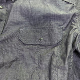 Coastal Long Sleeve Mens Gray Button-Up Shirt With Pockets Size XL