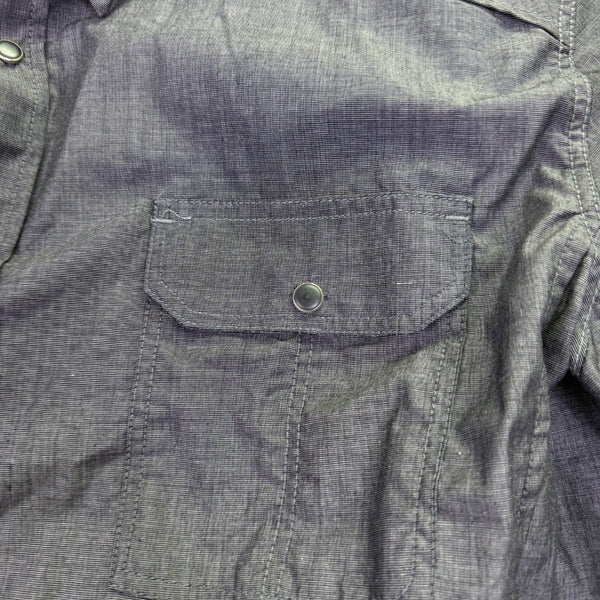 Coastal Long Sleeve Mens Gray Button-Up Shirt With Pockets Size XL