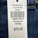L.L. Bean Womens Blue Cotton Blend Straight Leg Jeans Favorite Fit Size 14 R