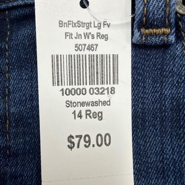 L.L. Bean Womens Blue Cotton Blend Straight Leg Jeans Favorite Fit Size 14 R