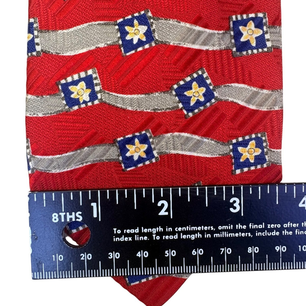 Robert Talbott Mens Red Silk Floral Pattern Tie Hand Sewn Made In Italy