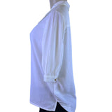 Ted Baker Womens White Button-Up Shirt With Pearl-Embellished Collar Sz 2