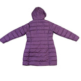 U.S. Polo Assn. Womens Purple Puffer Jacket With Hood Large Zippered