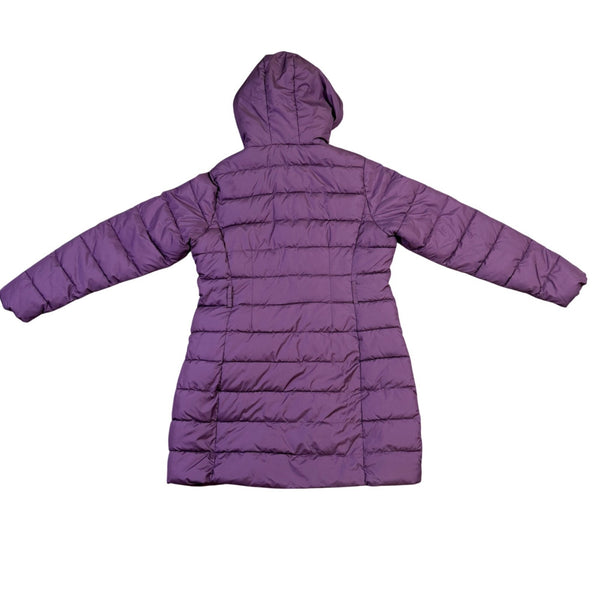 U.S. Polo Assn. Womens Purple Puffer Jacket With Hood Large Zippered