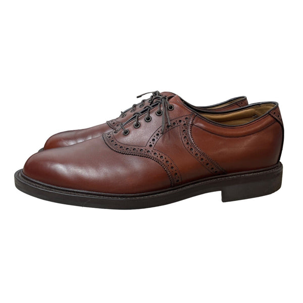 Johnston & Murphy Men's Brown Leather Noonan Saddle Oxford Sz 12W