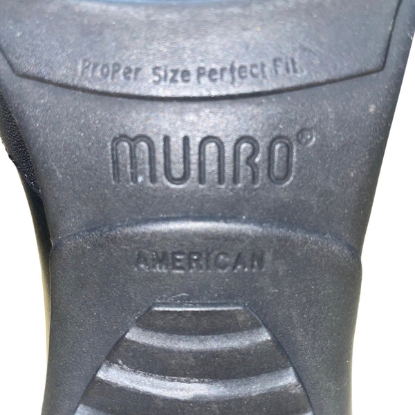 Munro American Women’s Black Leather Double Zip-Up Ankle Boots Size 9.5W