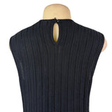 Pomander Place Womens Black Ribbed Knit Sleeveless Dress Sz L - New