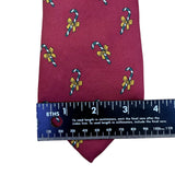 Happy Holiday Mens Red 100% Silk Candy Cane Patterned Tie