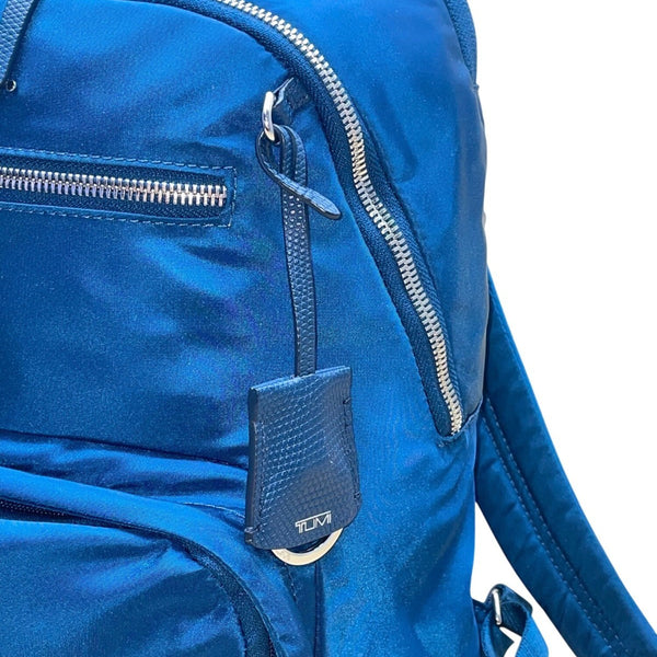 Tumi Women’s Blue Nylon With Multiple Zipper Pockets Adjustable Straps Backpack