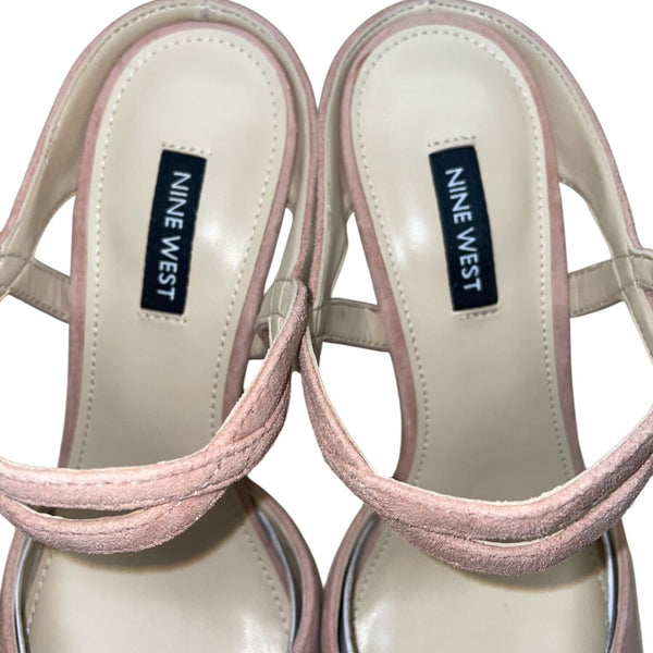 Nine West Women’s Light Pink Suede& Leather Sing Pointed Toe Heels Size 8.5M