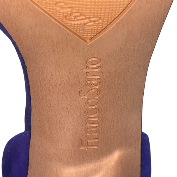 Franco Sarto Women’s Purple Suede Adjustable Strap Block Heel Sandals Size 7M