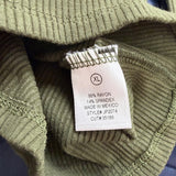 Fashion Nova Womens Olive Ribbed Long Sleeve Snatched Romper Rayon/Spandex Sz XL