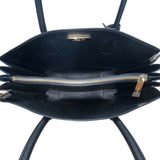 Michael Kors Black Pebbled Leather Satchel  With Gold Hardware & Charm Tote Bag