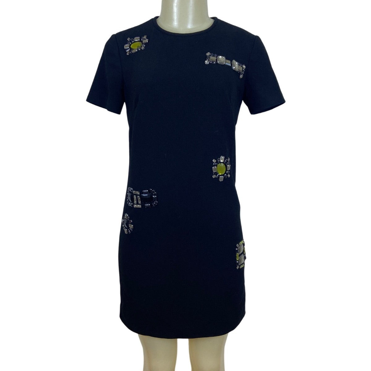 Trina Turk Womens Black Embellished Shift Dress