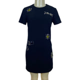 Trina Turk Womens Black Embellished Shift Dress