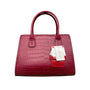 Tommy Hilfiger Women’s Red Croc Embossed Leather Picture Perfect Satchel Bag
