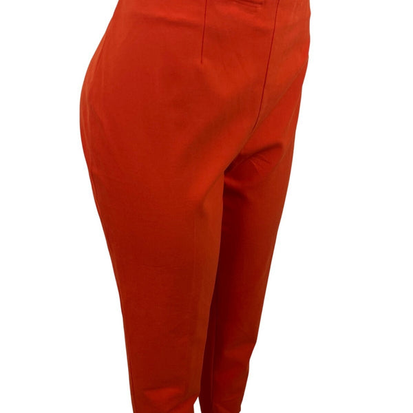 Lands End Mid Rise Slim Leg Red Capri Pants Size 12