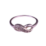Silver Tone Womens 925 Infinity Knot Ring Thailand Engraving Symbolic Style Sz 7