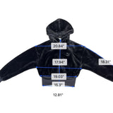 Puma Womens Black Polyester Hooded Fleece Zip-Up Cropped Jacket Size XS