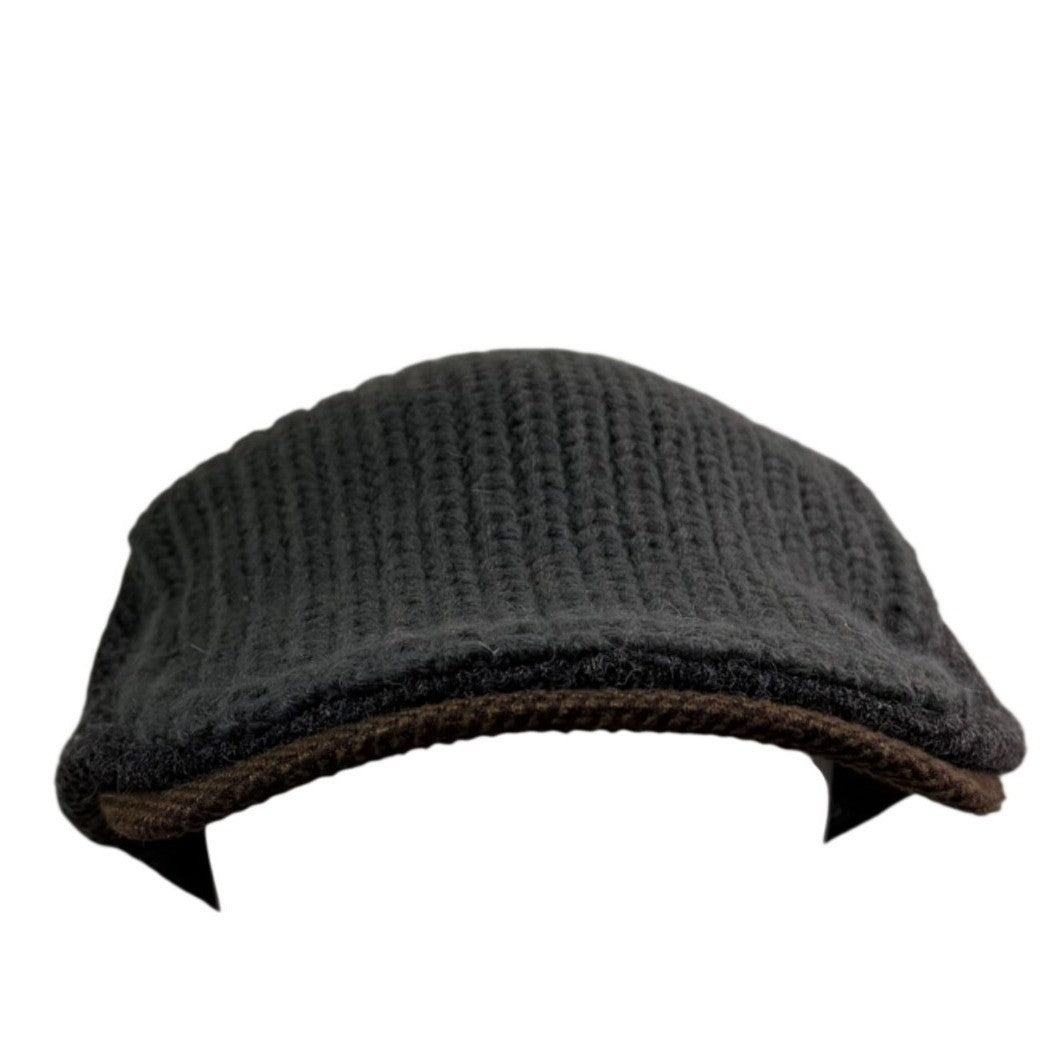 Trend Style Gray Wool-Blend Newsboy Cap Mens Brown Accents Warm Vintage Look