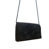 Lord & Taylor Women’s Black Beaded Floral Design Shoulder Strap Evening Clutch