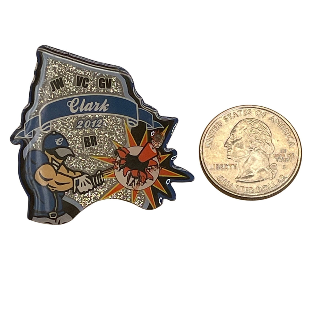 Bombers 2012 Clark Baseball Trading Pin Glitter Finish 2 Pieces