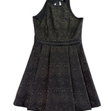 Parker Womens Black  Chevron Fit & Flare Sleeveless Dress Size S
