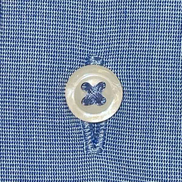Mens Blue Long Sleeve Button-Up Shirt XXL 100% Cotton New